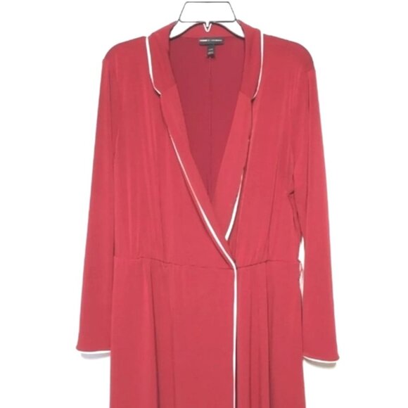 Lane Bryant Glamour VNeck Maxi Robe Wrap Dress Sz 14/16 (XL) Womens Red Long Sle - Picture 6 of 16